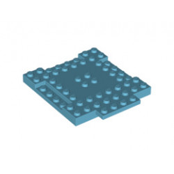 Плочка 8X8X6,4, 3 изрязана, 1 крило : {умерено небесносин}