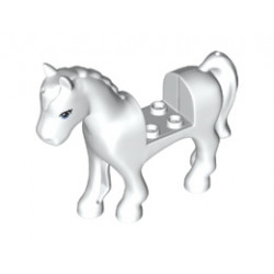 Horse with 2 x 2 Cutout, Blue Eyes with Black Eyelashes Pattern: {бял}