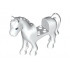 Horse with 2 x 2 Cutout, Blue Eyes with Black Eyelashes Pattern: {бял}