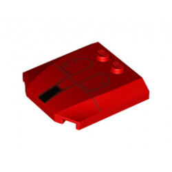 Плочка 4X4x2/3 No. 10: {ярко червен}