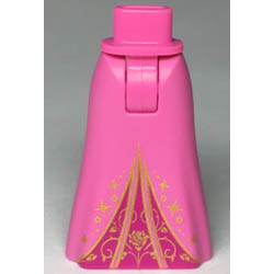 Mini Doll Friends Hips and Full Length Skirt with Ornate Gold Rose and Magenta Inset Pattern: {ярко пурпурен}