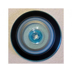 Dish 4 x 4 Inverted (Radar) with Open Stud with Black, Light Blue and Metallic Silver Circles Pattern: {прозрачно светло син}