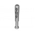 Minifigure, Utensil Baseball Bat 4L with 3 Metallic Silver Diamond Panels with Rivets Pattern: {умерено каменно сив}