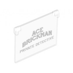 Glass for Window 1 x 4 x 3 - Opening with 'ACE BRICKMAN PRIVATE DETECTIVE' Pattern : {прозрачен}