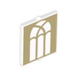 Glass for Window 1 x 2 x 2 with Arched Gold Window Pattern : {прозрачен}