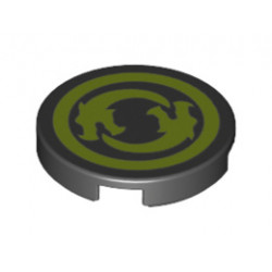 Плоска плочка 2X2 кръгла, No.: {черен}