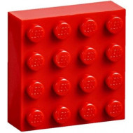 Magnet Brick, Modified 4 x 4 Sealed Base: {ярко червен}