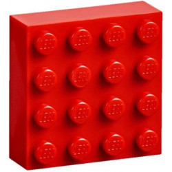 Magnet Brick, Modified 4 x 4 Sealed Base: {ярко червен}