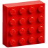 Magnet Brick, Modified 4 x 4 Sealed Base: {ярко червен}