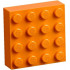 Magnet Brick, Modified 4 x 4 Sealed Base: {ярко оранжев}