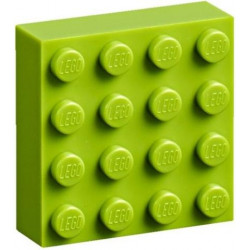 Magnet Brick, Modified 4 x 4 Sealed Base: {ярко жълто-зелен}