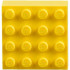 Magnet Brick, Modified 4 x 4 Sealed Base: {ярко жълт}