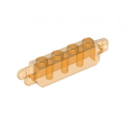 Hinge Brick 1 x 4 Locking, 9 Teeth with 1 Finger Vertical End and 2 Fingers Vertical End, 9 Teeth : {прозрачно ярко оранжев}