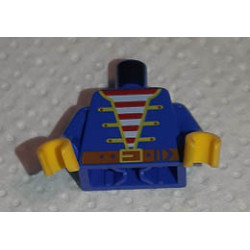 Torso Pirate Open Jacket over Striped Vest and Belt Pattern, Inside with Ribs (Reissue) / Blue Arms / Yellow Hands: {ярко син}
