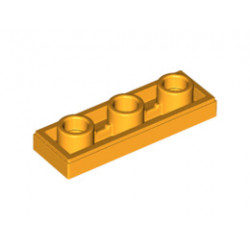 Плоска плочка 1X3 инверсна с отвор 3.2: {огнено жълто-оранжев}