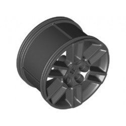 Wheel 56mm D. x 34mm Technic Racing Medium, 6 Pin Holes, Axle Hole, Open Spokes: {черен}