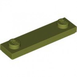 PLATE 1X4, W/ 2 KNOBS, NO. 2: {маслинено зелен}