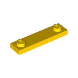 Плочка 1X4 с 2 копчета: {ярко жълт}