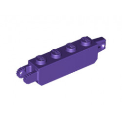 Hinge Brick 1 x 4 Locking, 9 Teeth with 1 Finger Vertical End and 2 Fingers Vertical End, 9 Teeth: {светло виолетов}