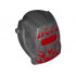 Minifigure, Headgear Helmet Welding with Red Flames and Visor Pattern: {титаниево метален}