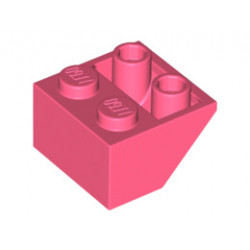Покривна плочка 2X2/45° инверсна (*) с плосък долен пин: {пъстро коралов}
