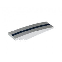 Slope, Curved 8 x 2 with Dark Blue Stripe Pattern: {бял}