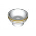 Minifigure, Utensil Bowl Asian with Gold Stripes Pattern: {бял}