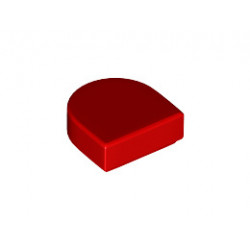 Плоска плочка 1X1, 1/2 кръг: {ярко червен}