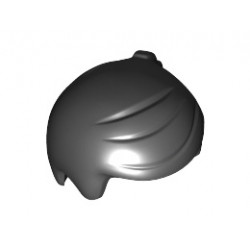 Minifigure, Hair Short with 2 Locks on Left Side: {черен}