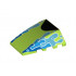 Wedge 4 x 4 No Studs with Splashes of Water on Sides and Center Black Half Circle Pattern: {ярко жълто-зелен}