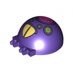 Windscreen 6 x 6 x 3 Canopy Half Sphere with Dual 2 Fingers and Dark Pink and Lime Jewels with Large Yellowed Teeth Pattern: {светло виолетов}