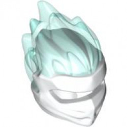 Minifigure, Headgear Ninjago Wrap Type 5 with Trans-Light Blue Energy Effect Pattern: {бял}