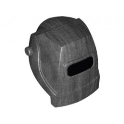 Minifigure, Headgear Helmet Welding with Black Visor Pattern: {титаниево метален}