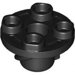 Plate, Round 2 x 2 Thin with Rotation Stem and Screw: {черен}