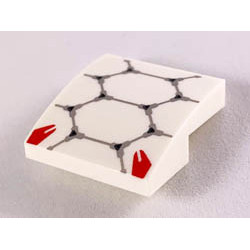 Slope, Curved 2 x 2 with Light Bluish Gray Scale Armor Outlines and Red Highlights Pattern: {бял}