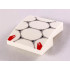 Slope, Curved 2 x 2 with Light Bluish Gray Scale Armor Outlines and Red Highlights Pattern: {бял}