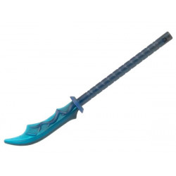 Minifigure, Weapon Naginata with Trans-Light Blue Blade End Pattern: {титаниево метален}