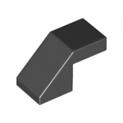 Покривна плочка 1X2/45° без пъпки: {черен}
