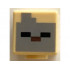 Minifigure, Head, Modified Cube with Pixelated Dark Bluish Gray Face, Black Eyes, and Dark Brown Nose Pattern (Minecraft Husk): {тухлено жълт}
