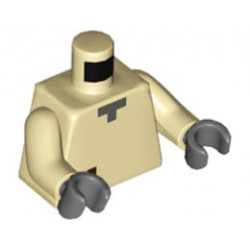 Torso Pixelated Dark Bluish Gray Neck and Reddish Brown Tear Pattern (Minecraft Husk) / Tan Arms / Dark Bluish Gray Hands: {тухлено жълт}