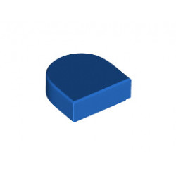 Плоска плочка 1X1, 1/2 кръг: {ярко син}