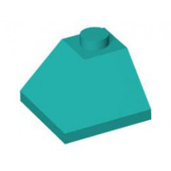 Ъглова тухличка 2X2/45° отвън: {ярко синьо-зелен}