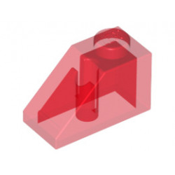 Покривна плочка 1X2/45° - прозрачна: {прозрачно червен}