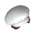 Minifigure, Hair Combo, Hat with Hair, Cook's (Toque) with Reddish Brown Hair in Bun Pattern : {бял}