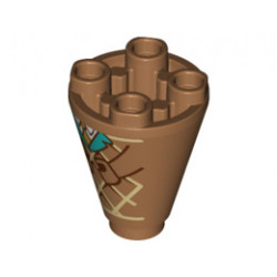 Cone 2 x 2 x 2 Inverted with Waffle, Arms, Turquoise Collar, White Shirt and Gold Tie Pattern: {умерен нуга}