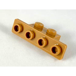 Ъглова плочка 1X2/1X4 (b) със заоблени върхове: {умерен нуга}