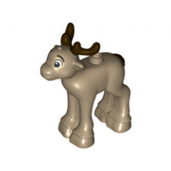 Reindeer, Fawn with Dark Brown Antlers and Tail Pattern: {пясъчно жълт}