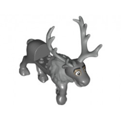 Reindeer, Frozen with Light Bluish Gray Antlers and Fur around Neck Pattern (Sven) : {тъмно каменно сив}