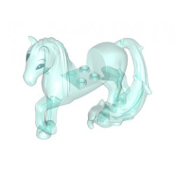 Horse with 2 x 2 Cutout, Long Swooshy Tail with Metallic Blue Eyes Pattern: {прозрачно светло син}