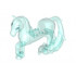 Horse with 2 x 2 Cutout, Long Swooshy Tail with Metallic Blue Eyes Pattern: {прозрачно светло син}